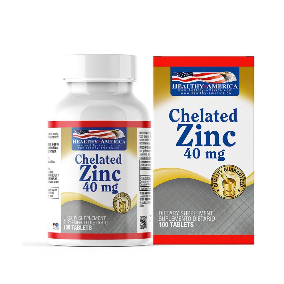 CHELATED ZINC 40MG X 100 TAB HA CHELATED ZINC 40MG X 100 TAB HA Healthy America 100 Tabletas