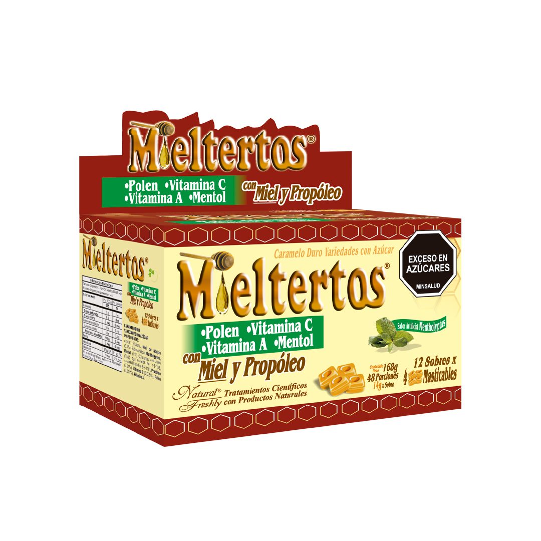 MIELTERTOS MASTICABLE X 12 SOBRES FRES MIELTERTOS MASTICABLE X 12 SOBRES FRES Natural Freshly 12 Sachets X 4 Unidades Masticables