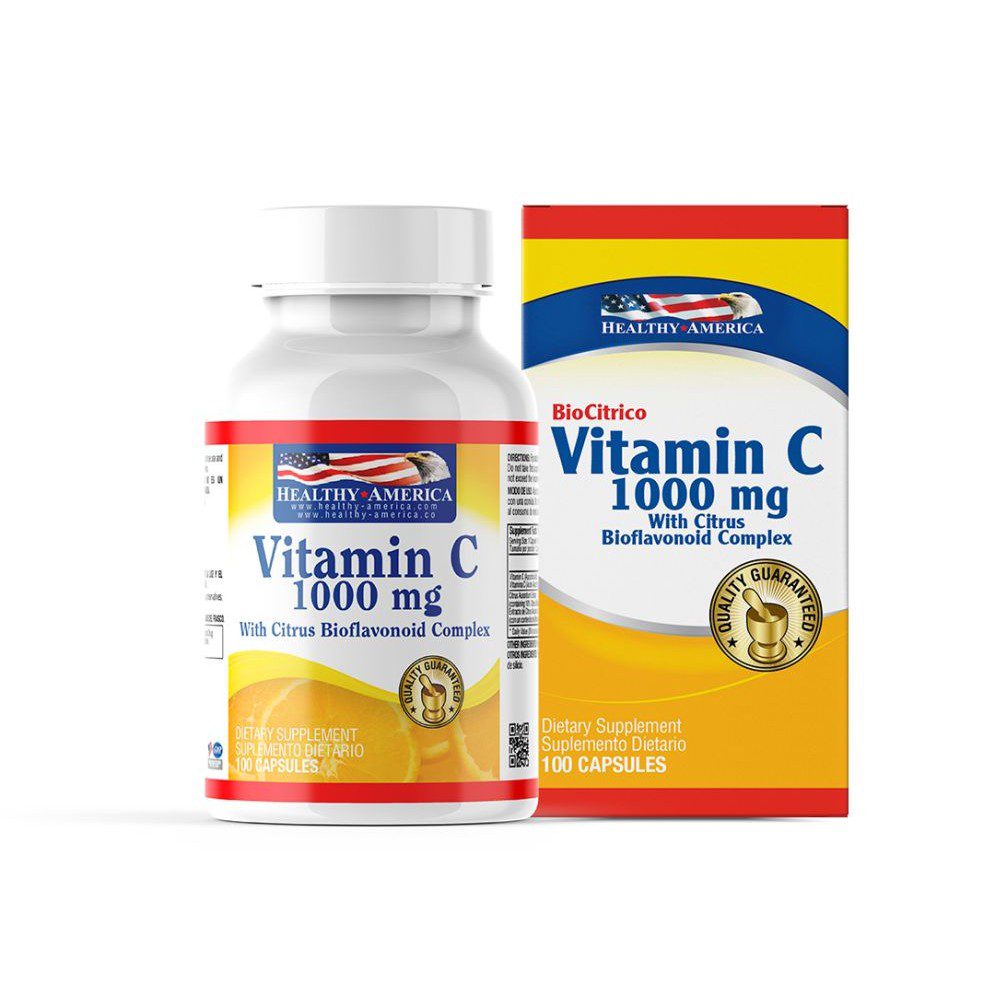 VITAMINA C 1000 X 100 + BIOFLAVONES HA VITAMINA C 1000 X 100 + BIOFLAVONES HA Healthy America 100 Cápsulas