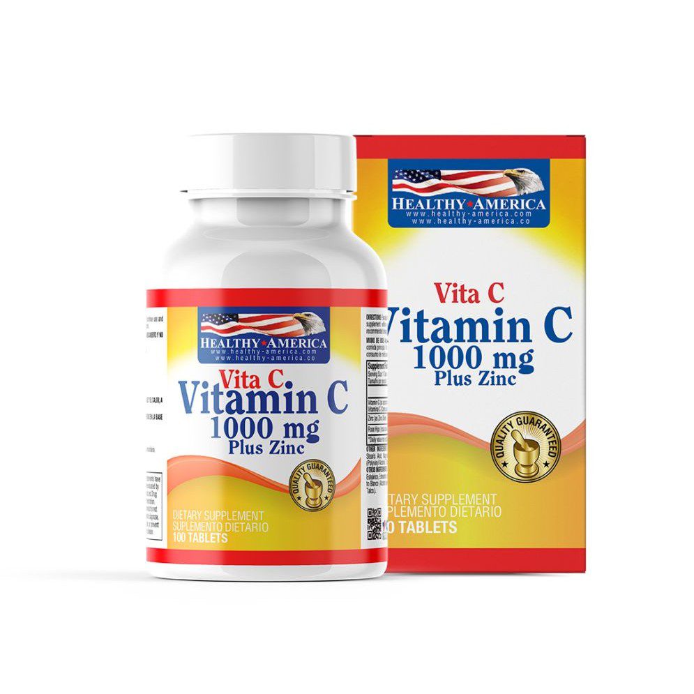 VITAMINA C 1000 X 100 TAB PLUS ZINC HEALTHY VITAMINA C 1000 X 100 TAB PLUS ZINC HEALTHY Healthy America 100 Tabletas