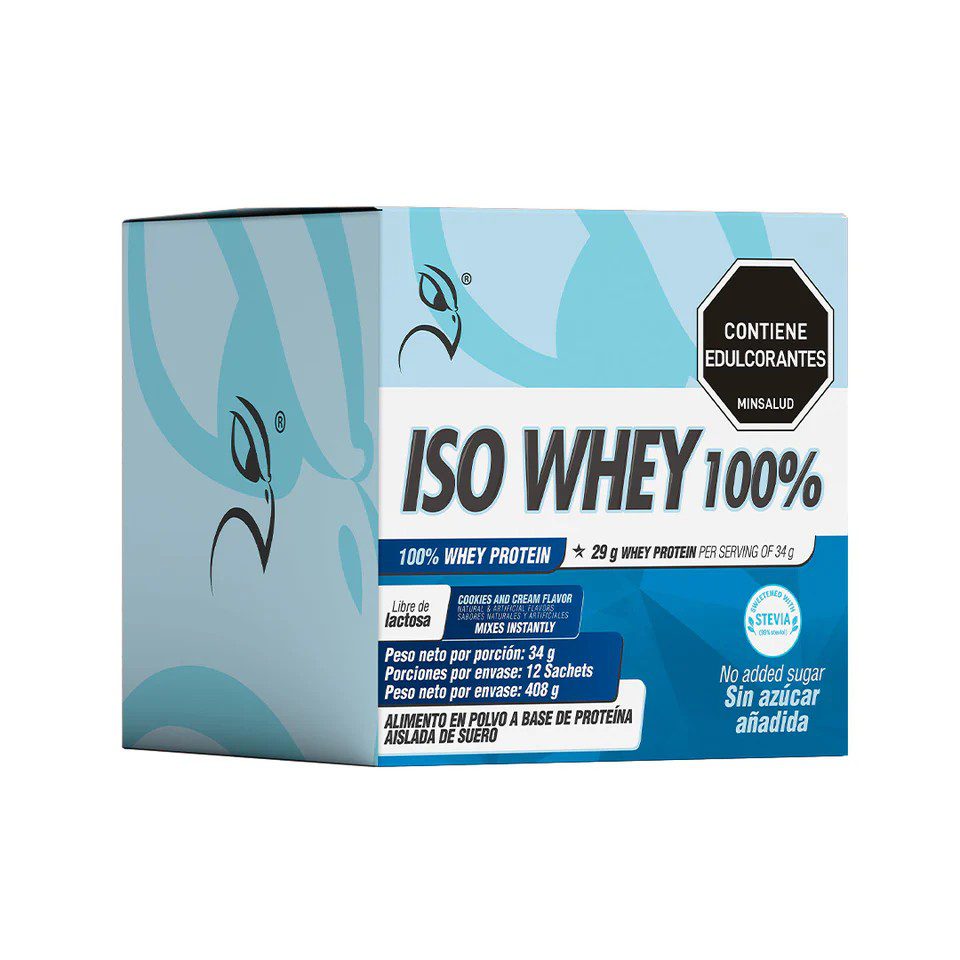 ISO WHEY 100% COOKIES AND CREAM FLAVOR 34G_12 SACH ISO WHEY 100% COOKIES AND CREAM FLAVOR 34G/12 UNID Healthy Sports 12 Sachets X 34 g