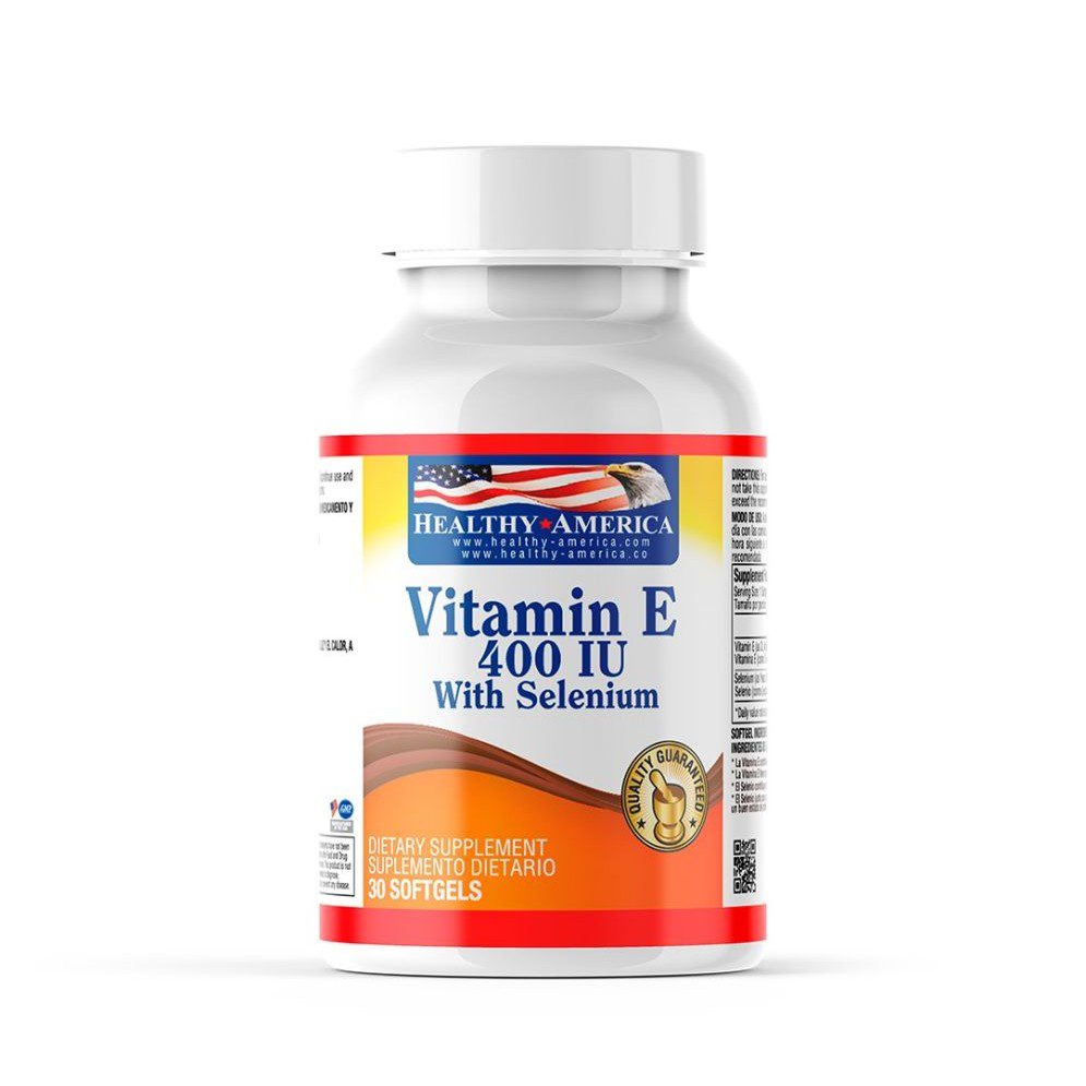 VITAMINA E 400IU CON SELENIO 30 SOFTGELS VITAMINA E 400IU CON SELENIO 30 SOFTGELS Healthy America 30 Cápsulas