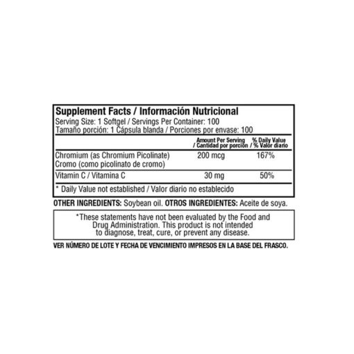 GTF CROMIUM PICOLINATE 500 MG X 100 SOF 1