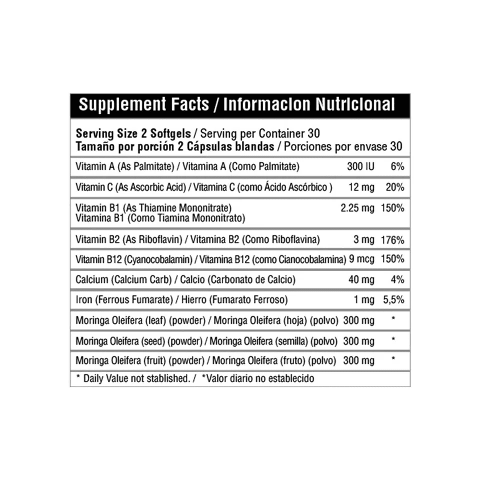 MORINGA COMPLEX PERLAS X 60 HA MORINGA COMPLEX PERLAS X 60 HA Healthy America 60 Cápsulas detalle del producto