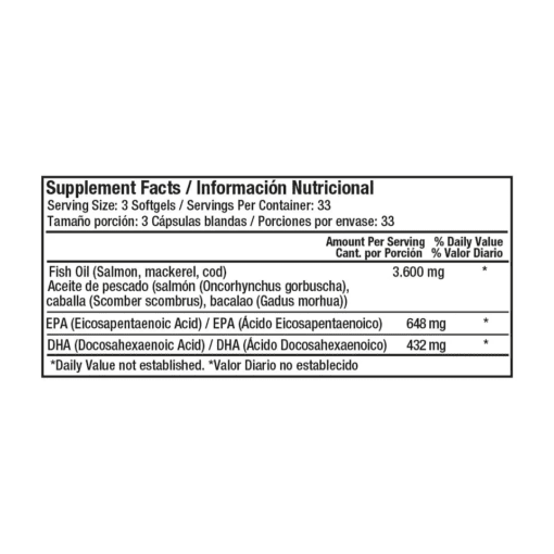 OMEGA 3 1200 MG X 100 SOFGELS HA Healthy America 100 Cápsulas detalle del producto