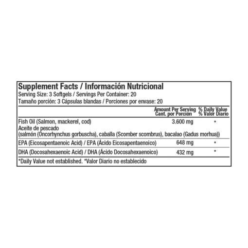OMEGA 3 1200 MG X 60 SOFGELS HEALTHY Healthy America 60 Cápsulas detalle del producto