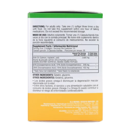 OMEGA 3 X 1200 X 60 BLISTER SATIBO Satibo 60 Cápsulas detalle del producto