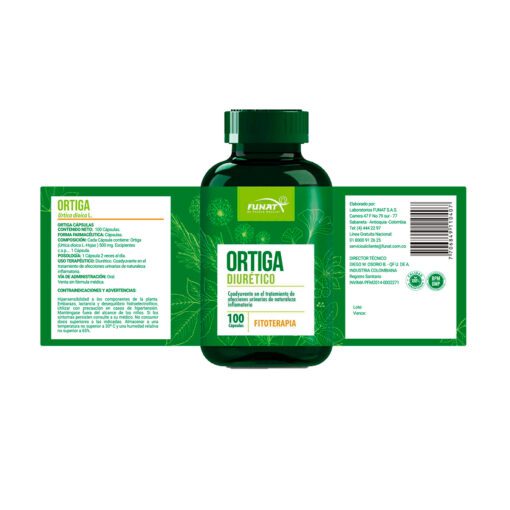 ORTIGA X 100 CAPSULAS Funat 100 Cápsulas vista adicional