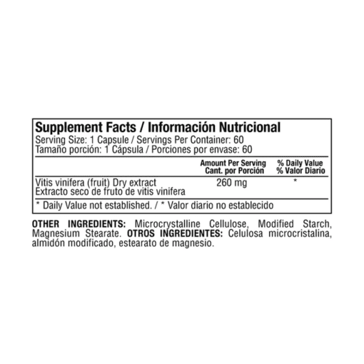 RESVERATROL COMPLEX X 60 CAP HA Healthy America 60 Cápsulas detalle del producto