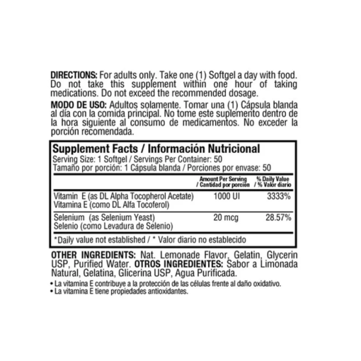 SUPREME VITAMINA E 1000 IU X 50 SOFGELS HA 1