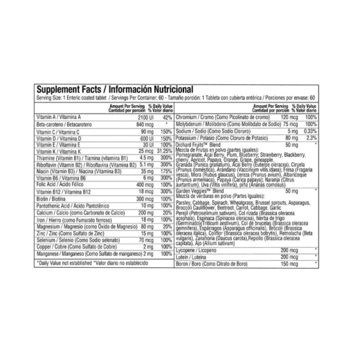 VITADAY X 60 TAB HA Healthy America 60 Tabletas detalle del producto