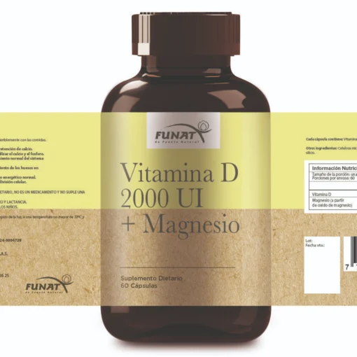 VITAMINA D 2000 UI + MAGNESIO X 60 CAP Funat 60 Cápsulas vista adicional